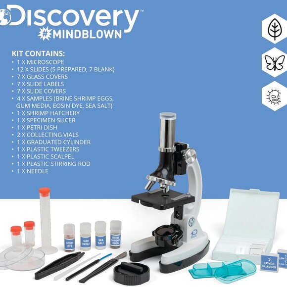 NEW Discovery #MINDBLOWN Microscope Set 48-Piece with Durable Metal Framework - Picture 10 of 16